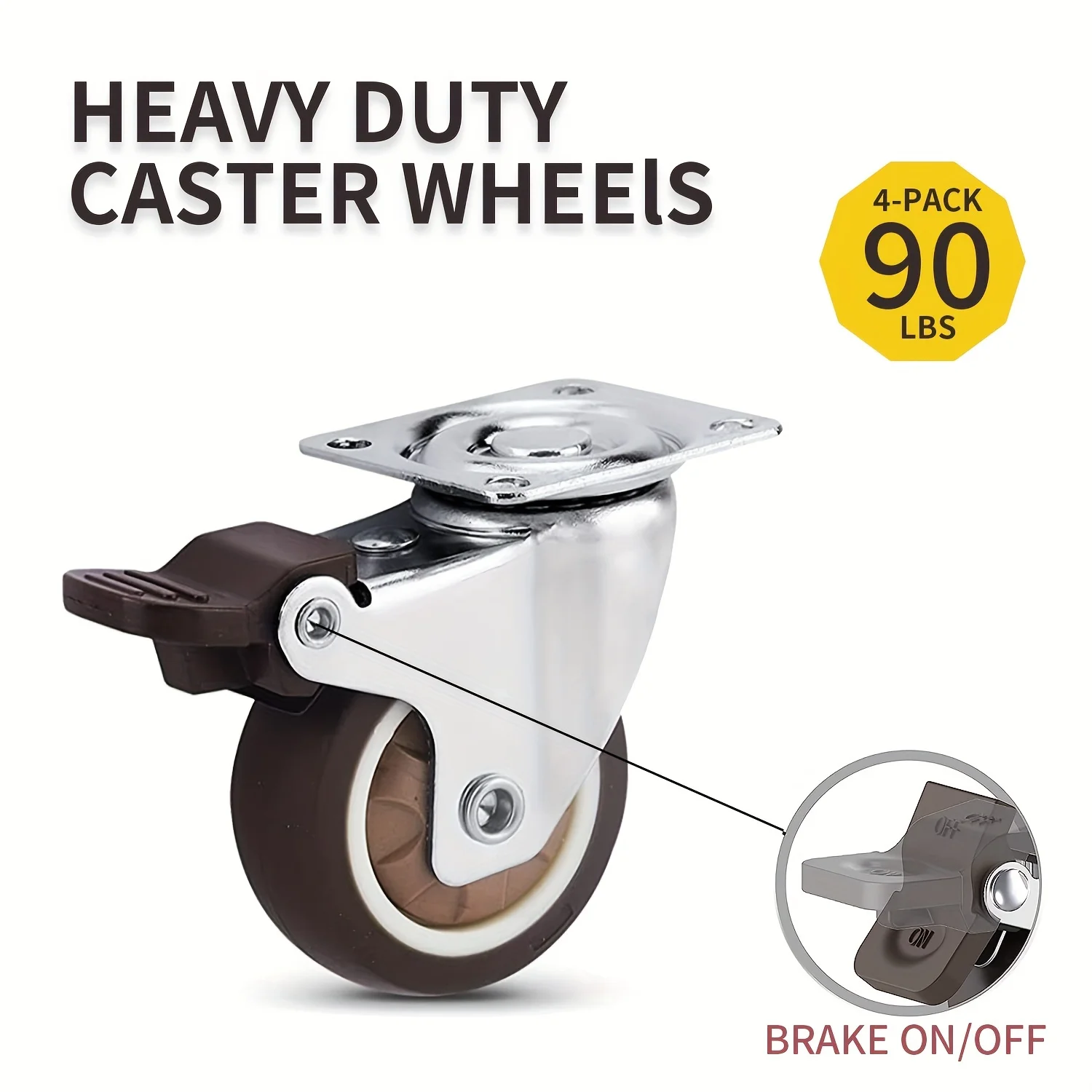 4Pcs Swivel Casters Wheels With Brakes Heavy Duty Low Profile Soft Rubber Castor Wheels Mini Universal Wheel For Furniture
4Pcs Swivel Casters Wheels With Brakes Heavy Duty Low Profile Soft Rubber Castor Wheels Mini Universal Wheel For Furniture