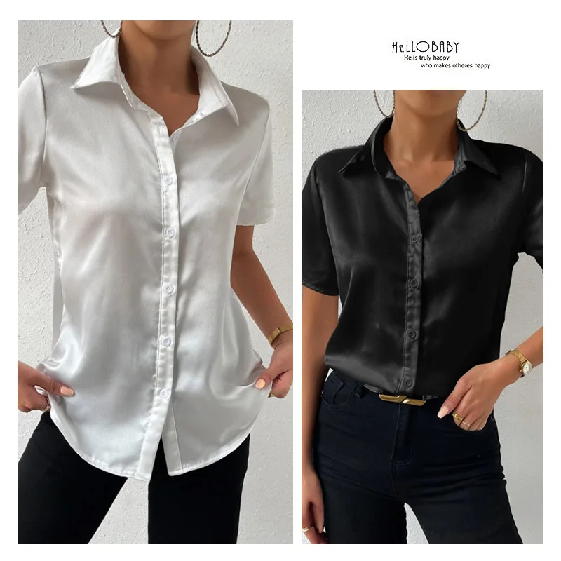 In-stock Satin Button Shirt 20252025 Hot-Selling Satin Casual Loose Top European and American Women's Fashion
In-stock Satin Button Shirt 20252025 Hot-Selling Satin Casual Loose Top European and American Women's Fashion