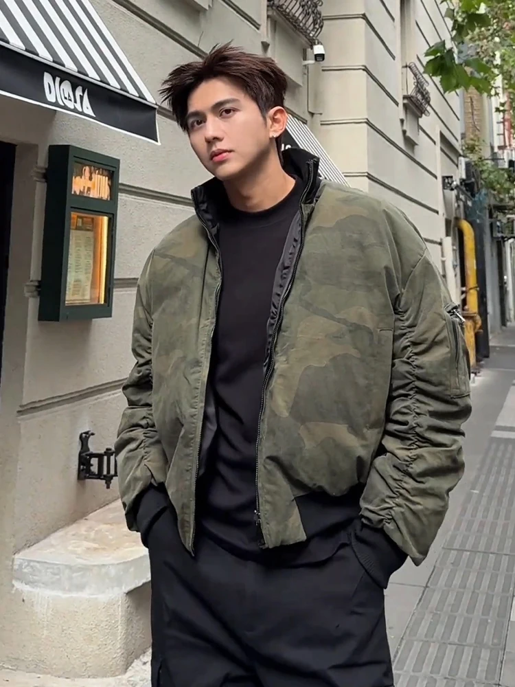 American Sle Bomber Jaet Double-Sided Wear Cotton Coat Men's Winter Thiened Outerwear Stand Collar Casual Camouflage
American Sle Bomber Jaet Double-Sided Wear Cotton Coat Men's Winter Thiened Outerwear Stand Collar Casual Camouflage