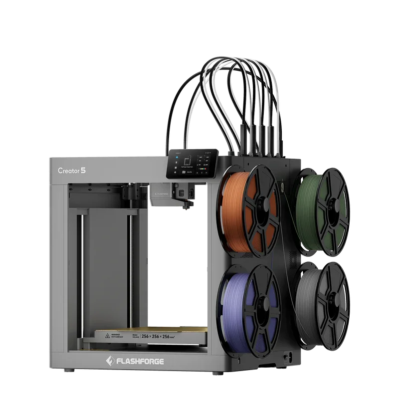 Flashforge Creator 5 4-Toolheads Multi-Color 3D Printer, 500% Faster, Zero Purge Waste and Multi-Material Capability
Flashforge Creator 5 4-Toolheads Multi-Color 3D Printer, 500% Faster, Zero Purge Waste and Multi-Material Capability