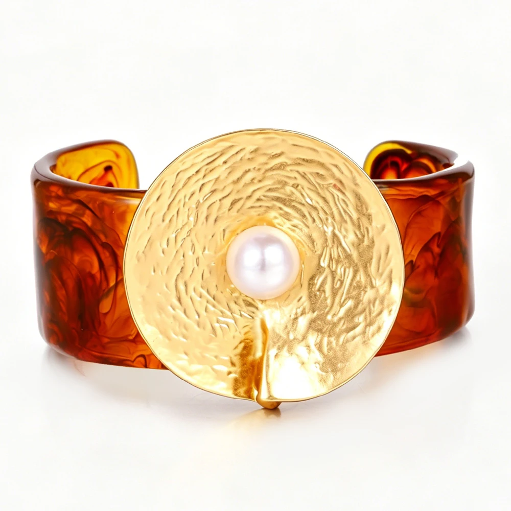 Amorcome Creative Geometric Circular Artificial Pearl Acrylic Bangle for Women Charm Wide Open Bracelet Casual Wear Jewelry Gift
Amorcome Creative Geometric Circular Artificial Pearl Acrylic Bangle for Women Charm Wide Open Bracelet Casual Wear Jewelry Gift