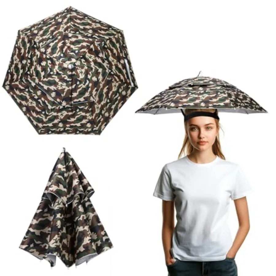 Umbrella Hat, Fishing Hat Waterproof Adjustable Double-Layer Sun Rain Cap with Drawstring
Umbrella Hat, Fishing Hat Waterproof Adjustable Double-Layer Sun Rain Cap with Drawstring