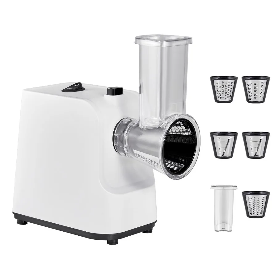 Electric Cheese Grater and Salad Maker 200W Vegetable Slicer and Shredder with 5 Attachments Stainless Steel Food Processor for
Electric Cheese Grater and Salad Maker 200W Vegetable Slicer and Shredder with 5 Attachments Stainless Steel Food Processor for