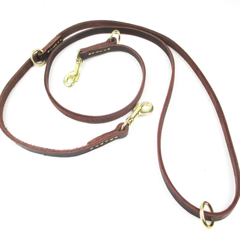 Multifunctional two Dogs Leash Genuine Leather Double Leashe P chain Collar Adjustable Long Short pet Dog Walking Training Lead
Multifunctional two Dogs Leash Genuine Leather Double Leashe P chain Collar Adjustable Long Short pet Dog Walking Training Lead