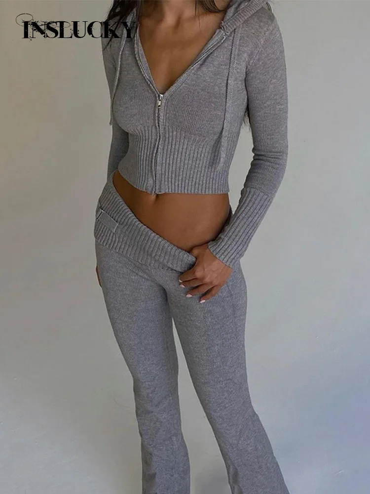 InsLucky-Women Casual Knitted Suit,High Waist Trousers,Hooded Zipper Long Sleeve Crop Top,Slim Elegant Two Piece Set,Autumn 2023
InsLucky-Women Casual Knitted Suit,High Waist Trousers,Hooded Zipper Long Sleeve Crop Top,Slim Elegant Two Piece Set,Autumn 2023