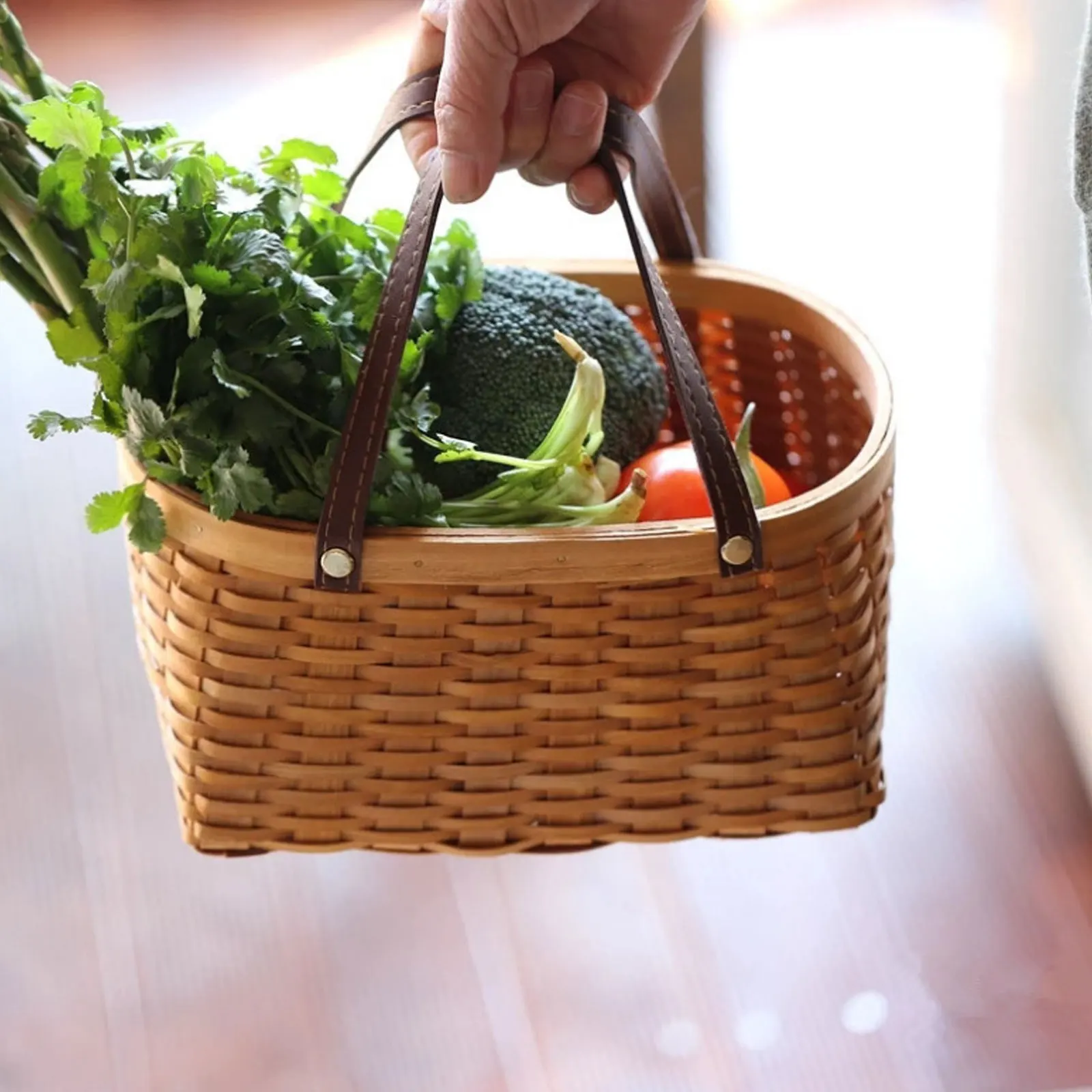 Woven Picnic Shopping Food Vegetable Basket Storage Container Decorative H held Baskets Traditional Natural Healthy Rural Style
Woven Picnic Shopping Food Vegetable Basket Storage Container Decorative H held Baskets Traditional Natural Healthy Rural Style