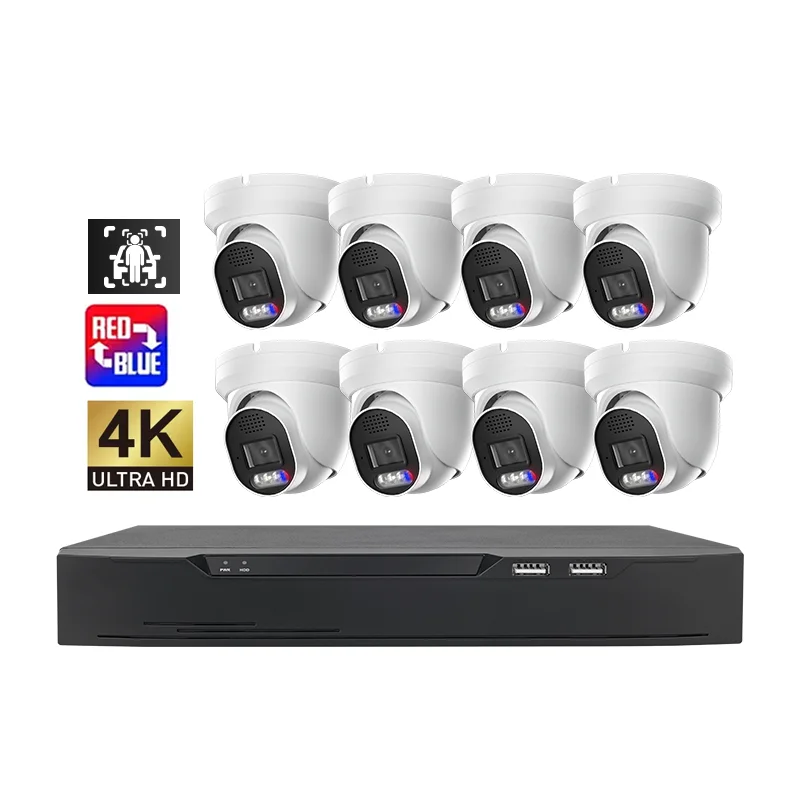VeeZoom Security Camera System 8MP POE Camera Red-Blue Light Alarm NVR Face Detection IP66 H.265 Full Color Night Vision HDD
VeeZoom Security Camera System 8MP POE Camera Red-Blue Light Alarm NVR Face Detection IP66 H.265 Full Color Night Vision HDD