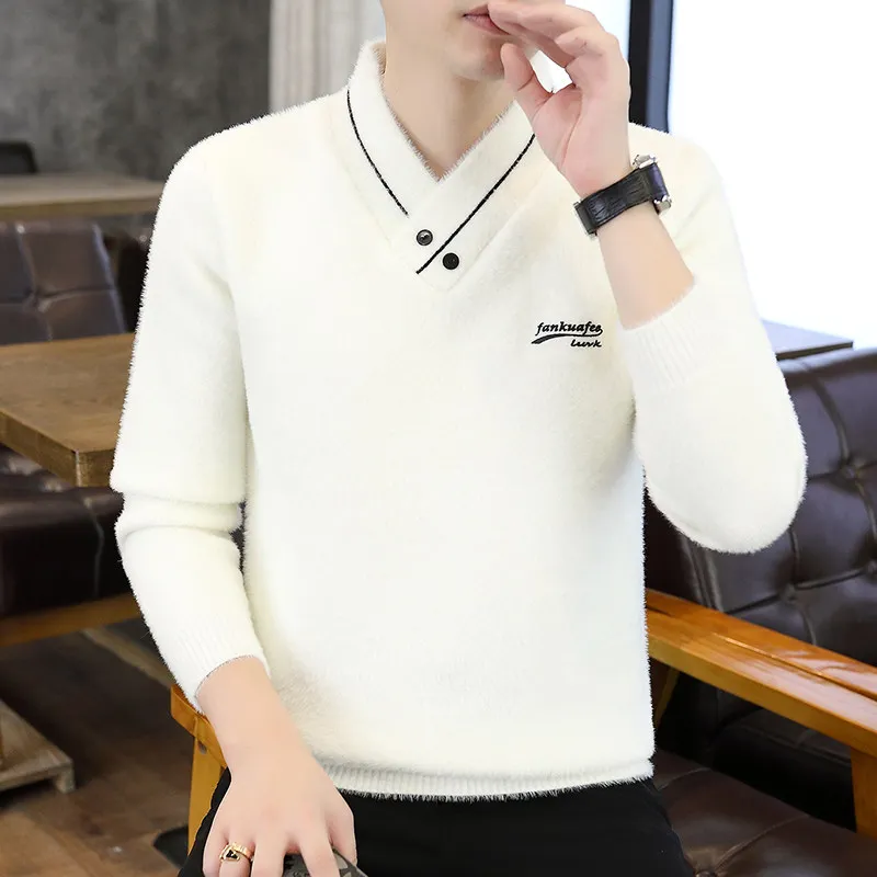Мужской высококачественный вязаный свитер из норкового бархата с корейским воротником-стойкой, теплый и комфортный, для повседневной носки
Мужской высококачественный вязаный свитер из норкового бархата с корейским воротником-стойкой, теплый и комфортный, для повседневной носки