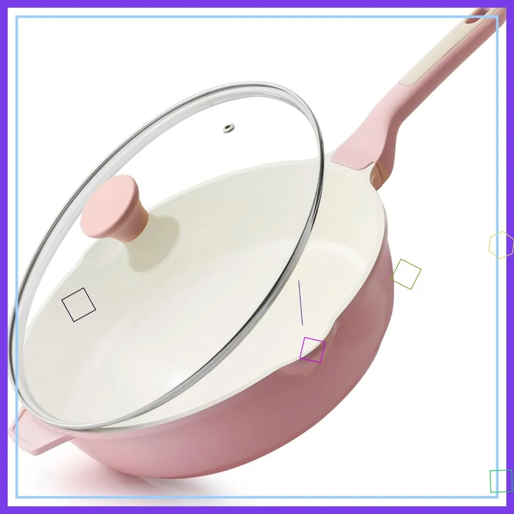 12-дюймовая керамическая сковорода с антипригарным покрытием и крышкой, глубокая сковорода для жарки 5QT, подходит для индукционных плит, можно мыть в посудомоечной машине, с ручкой, которая не нагревается, розового цвета.
12-дюймовая керамическая сковорода с антипригарным покрытием и крышкой, глубокая сковорода для жарки 5QT, подходит для индукционных плит, можно мыть в посудомоечной машине, с ручкой, которая не нагревается, розового цвета.