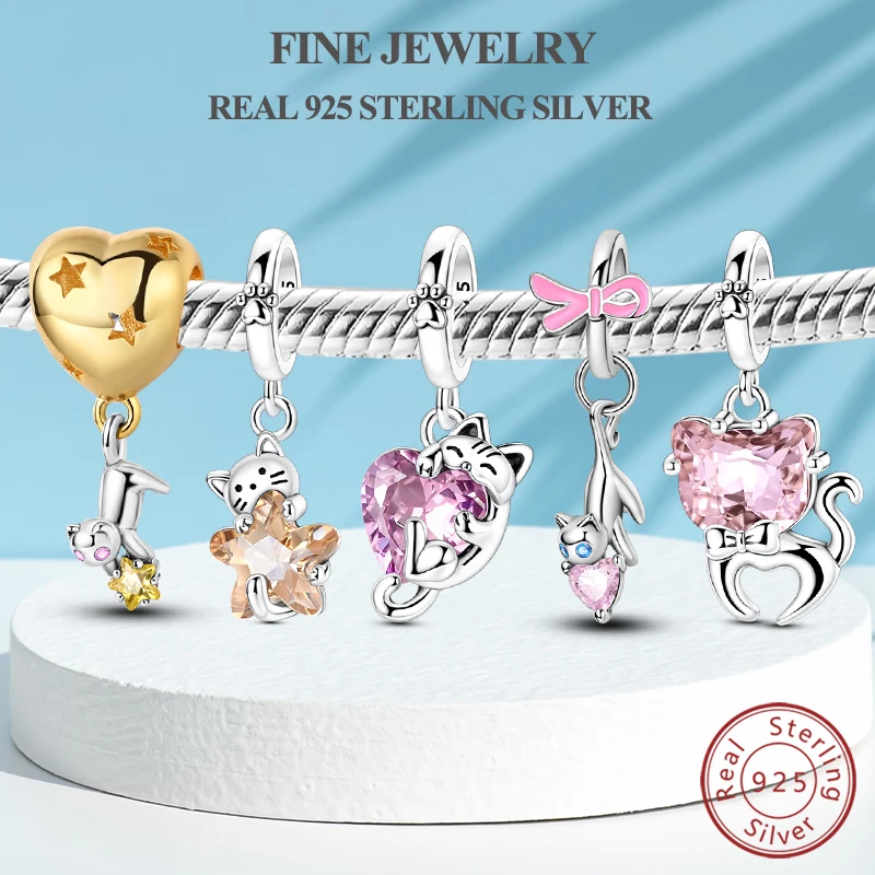 100% 925 Sterling Silver Charm Bead Cat Star Heart Balloon Pet Charm Fit Original Bracelet Bangle Pendant Woman Man Jewelry Gift
100% 925 Sterling Silver Charm Bead Cat Star Heart Balloon Pet Charm Fit Original Bracelet Bangle Pendant Woman Man Jewelry Gift
