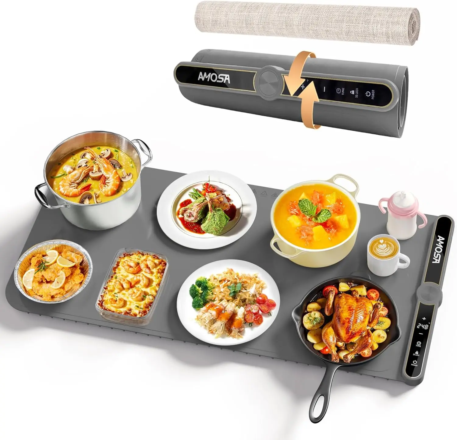 Fast Heating Electric Food Warmer with 9 Temperature Levels, 6-Hour Timer, Large Silicone Mat for Buffets and Parties
Fast Heating Electric Food Warmer with 9 Temperature Levels, 6-Hour Timer, Large Silicone Mat for Buffets and Parties