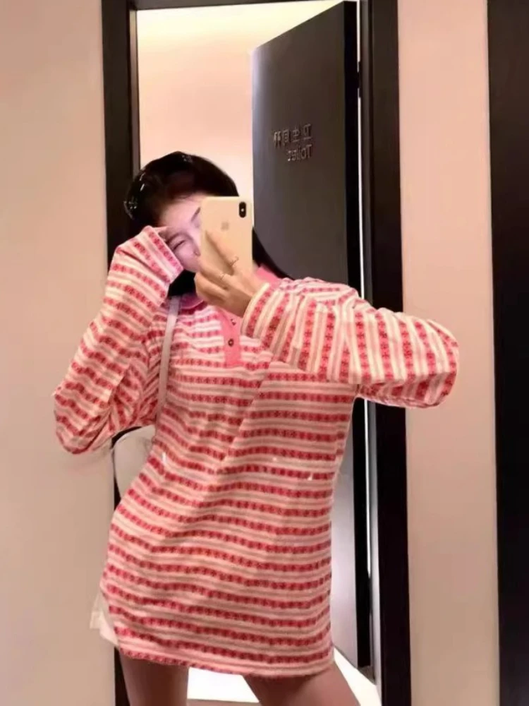 Preppy Style Korean Striped Long Sleeve T shirts 2025 Casual Fashion Polo Shirt oversized top Women Clothing Y2k Tops streetwear
Preppy Style Korean Striped Long Sleeve T shirts 2025 Casual Fashion Polo Shirt oversized top Women Clothing Y2k Tops streetwear