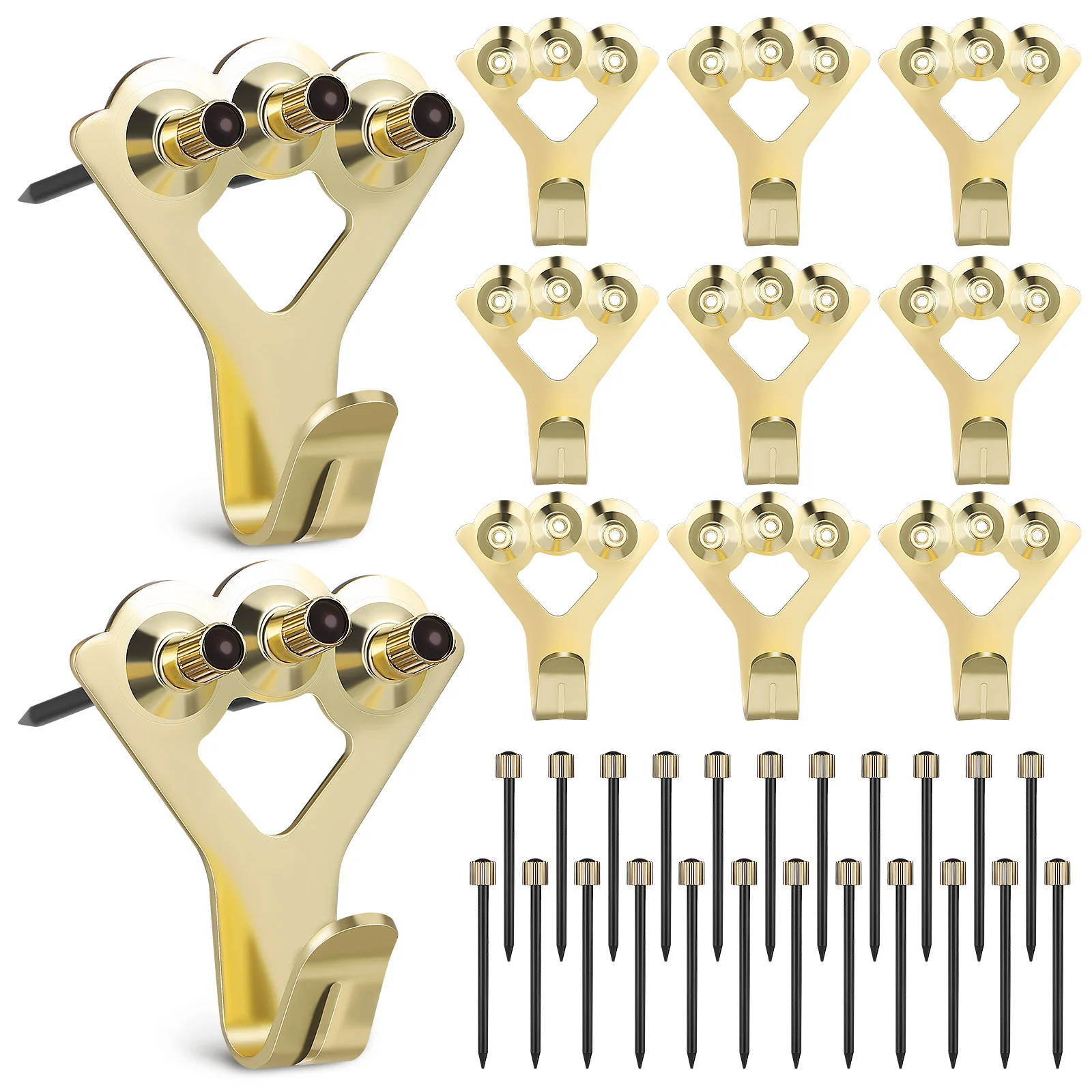 20pcs Golden Photo Frame Hooks Heavy Duty Wall Hangers for Picture Mirror Triangle Drywall Mount Kit Secure Sturdy Iron Retro
20pcs Golden Photo Frame Hooks Heavy Duty Wall Hangers for Picture Mirror Triangle Drywall Mount Kit Secure Sturdy Iron Retro