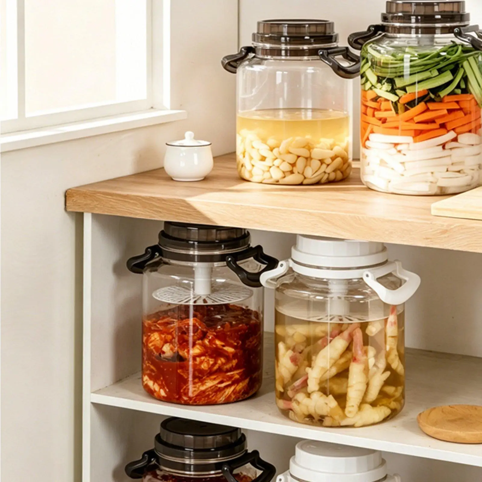 Pickle Jar Kimchi Press Ferment Storage Container Food Storage Container Accessories for Countertop
Pickle Jar Kimchi Press Ferment Storage Container Food Storage Container Accessories for Countertop
