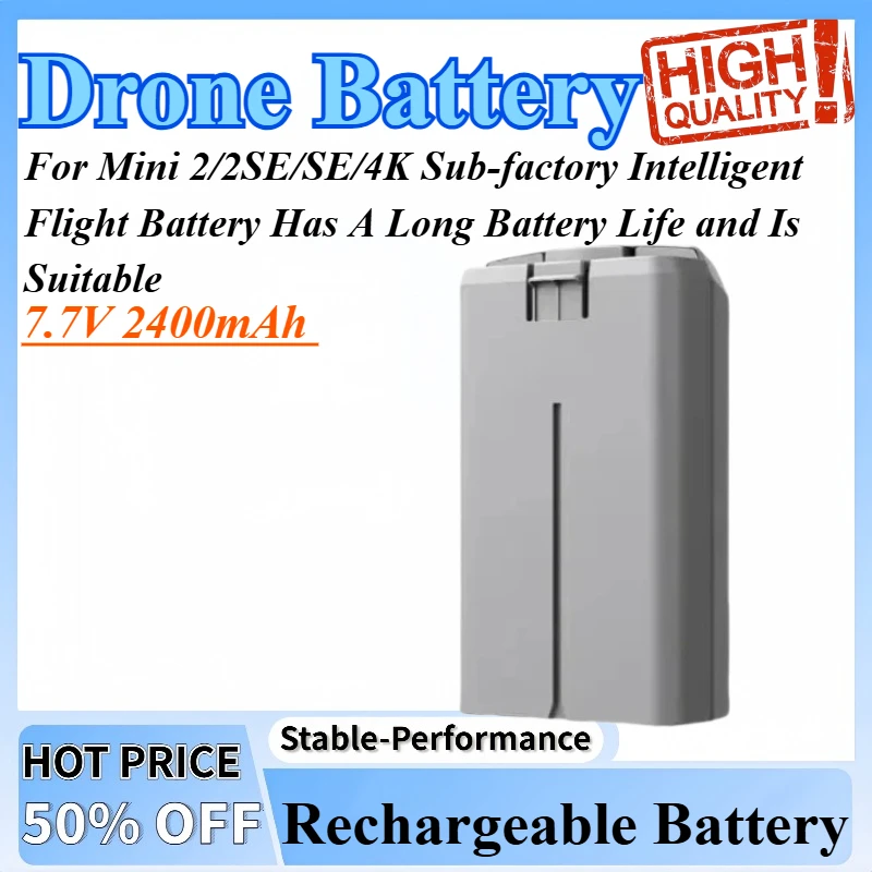 7.7V 2400mAh For Mini 2/2SE/SE/4K Sub-factory Intelligent Flight Battery Has A Long Battery Life and Is Suitable + Dual Charger
7.7V 2400mAh For Mini 2/2SE/SE/4K Sub-factory Intelligent Flight Battery Has A Long Battery Life and Is Suitable + Dual Charger