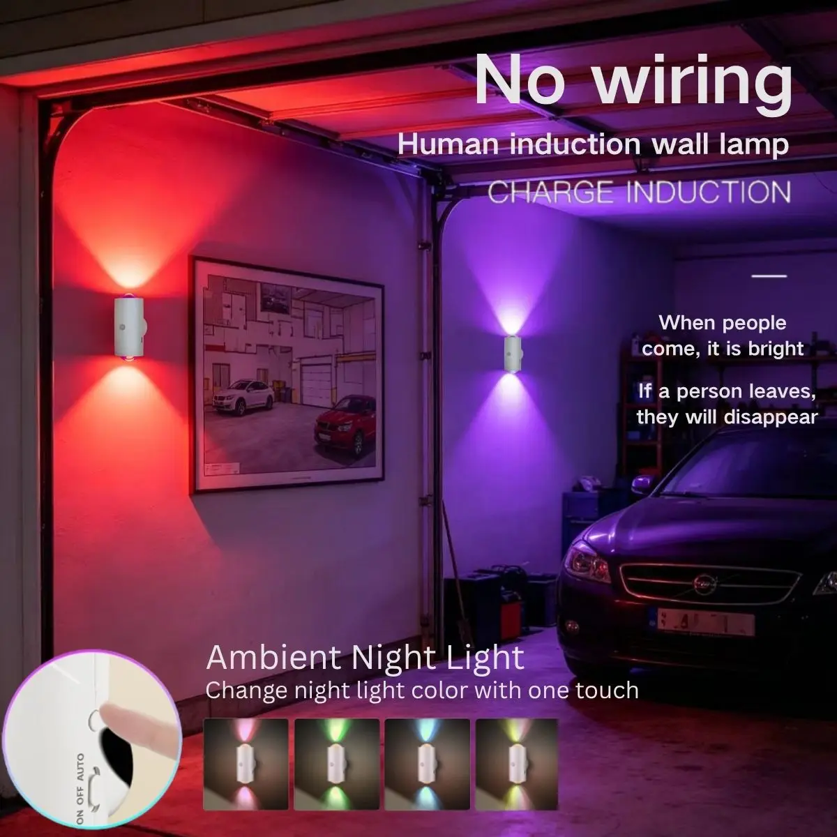 2PCS rechargeable LED night light, wall light with motion sensor, RGB gradient atmosphere light, magnetic step light suitable fo
2PCS rechargeable LED night light, wall light with motion sensor, RGB gradient atmosphere light, magnetic step light suitable fo