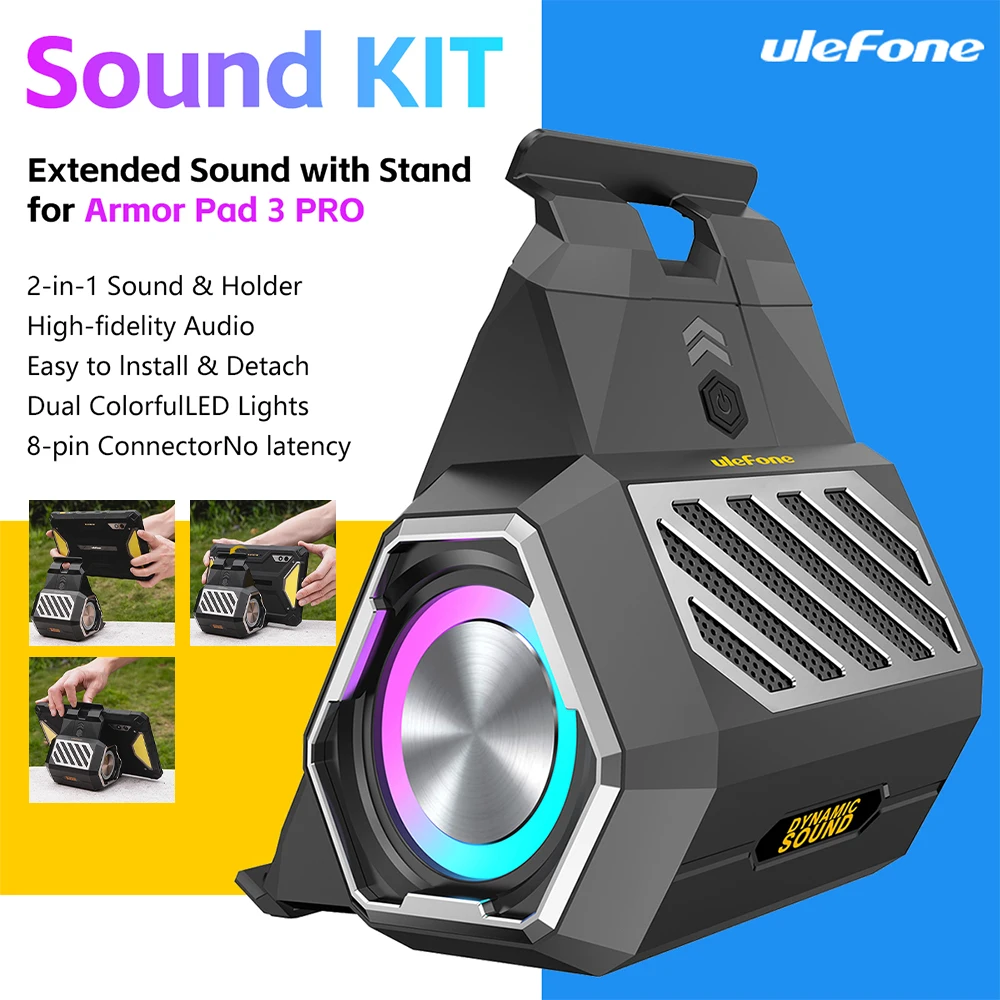 Ulefone Sound KIT for ulefone Armor Pad 3 Series/Armor Pad 4 Series Extender Sound Speakers Stand
Ulefone Sound KIT for ulefone Armor Pad 3 Series/Armor Pad 4 Series Extender Sound Speakers Stand