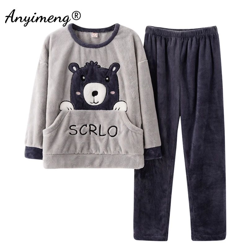 Winter New Warm Flannel Boy's Monster Bear Thick Pajama Sets Men Sleepwear Soft Fleece Sleep Leisure Preppy Man Pajamas Clothing
Winter New Warm Flannel Boy's Monster Bear Thick Pajama Sets Men Sleepwear Soft Fleece Sleep Leisure Preppy Man Pajamas Clothing