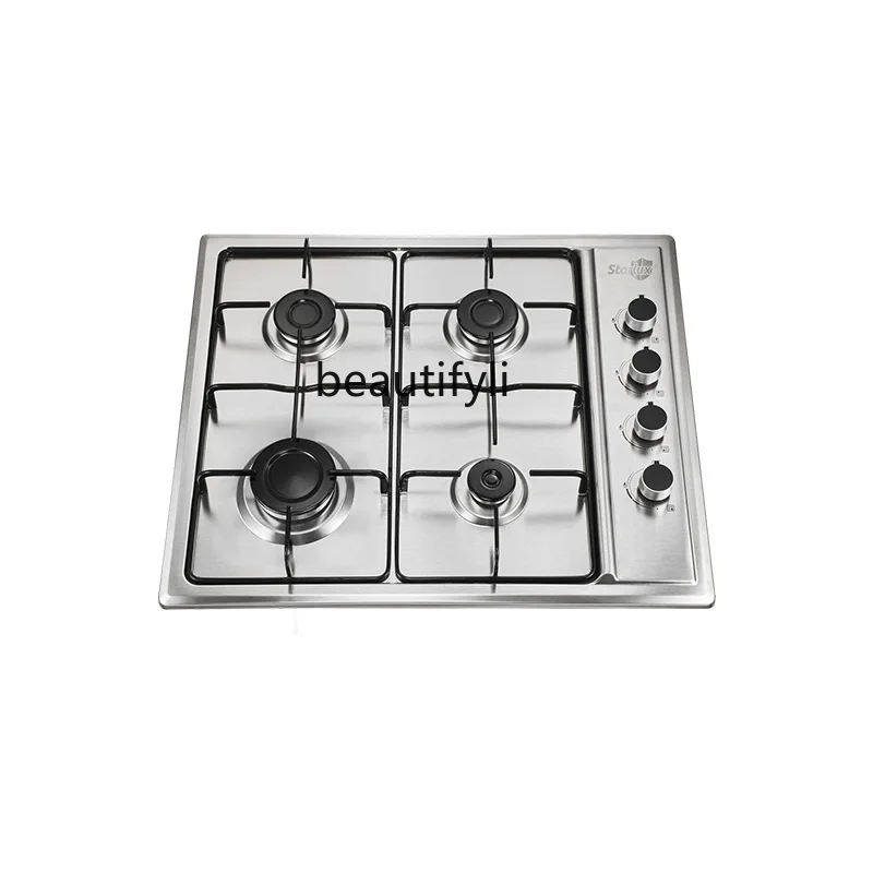 Household liquefied gas stove with stainless steel panel four-head stove with dual-purpose gas stove
Household liquefied gas stove with stainless steel panel four-head stove with dual-purpose gas stove