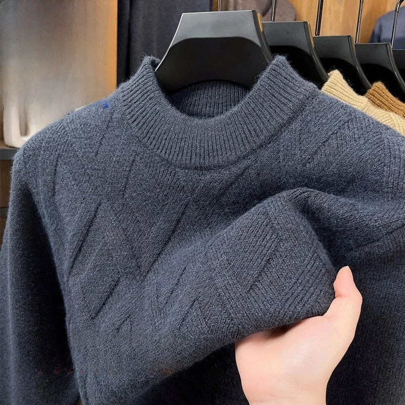 Утепленный вязаный свитер для мужчин: теплый, с высоким воротником, для мужчин среднего возраста, комфортный, мягкий, с длинными рукавами, повседневный трикотаж
Утепленный вязаный свитер для мужчин: теплый, с высоким воротником, для мужчин среднего возраста, комфортный, мягкий, с длинными рукавами, повседневный трикотаж