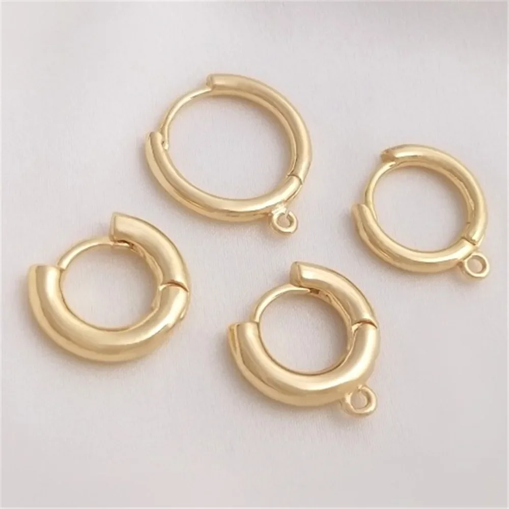 14K Genuine Gold Round Earrings with Hanging Rings DIY Handmade Earrings Accessories Materials E255
14K Genuine Gold Round Earrings with Hanging Rings DIY Handmade Earrings Accessories Materials E255