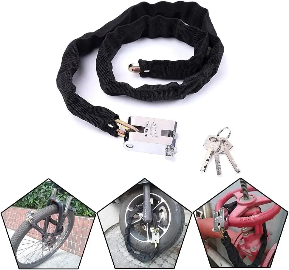 Heavy Duty Motorcycle Chain Lock, Anti Drill Scratch Resistant Portable Security Key Lock for Bike Scooter
Heavy Duty Motorcycle Chain Lock, Anti Drill Scratch Resistant Portable Security Key Lock for Bike Scooter