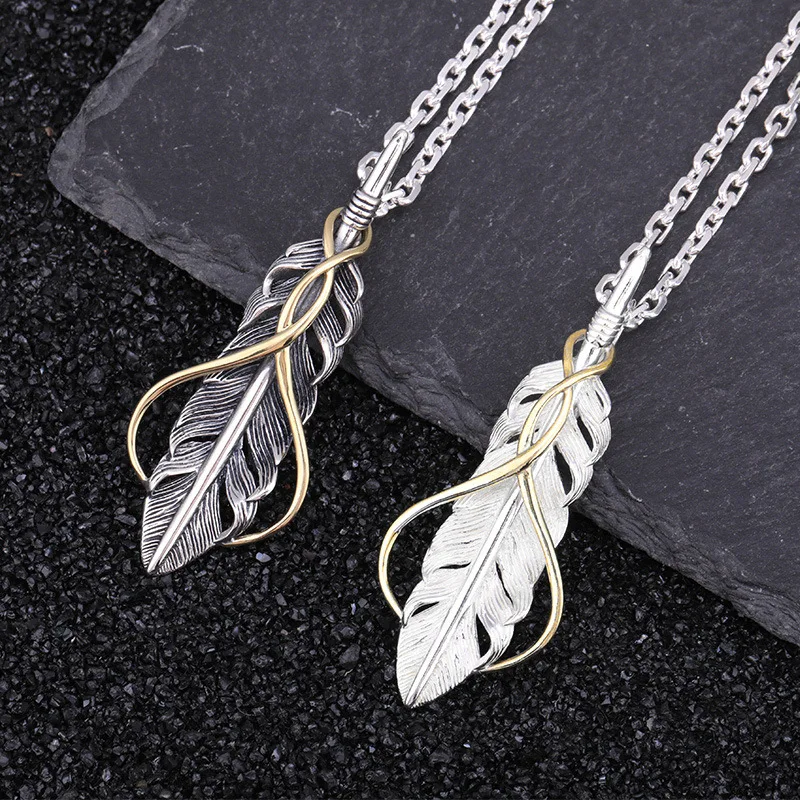 Feather Pendant Male 925 Sterling Silver Fashion Brand Japanese and Korean Personalized Retro Men's Necklace Pendant Female
Feather Pendant Male 925 Sterling Silver Fashion Brand Japanese and Korean Personalized Retro Men's Necklace Pendant Female