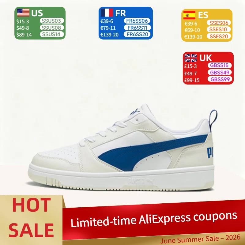 Puma Rebound V6: Minimalist, lightweight, comfortable, low-profile, durable sneakers for men and women—Beige and Blue 392328-32
Puma Rebound V6: Minimalist, lightweight, comfortable, low-profile, durable sneakers for men and women—Beige and Blue 392328-32