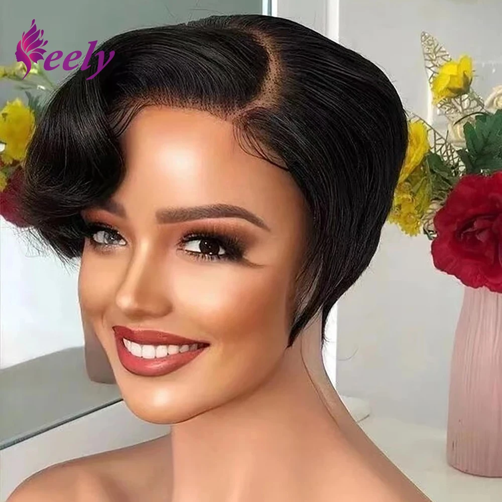 Выделите парик из человеческих волос 13x4 HD, кружевной фронтальный парик, парик с стрижкой пикси, Т-образный кружевной черный парик, прямой короткий парик боб для чернокожих женщин
Выделите парик из человеческих волос 13x4 HD, кружевной фронтальный парик, парик с стрижкой пикси, Т-образный кружевной черный парик, прямой короткий парик боб для чернокожих женщин