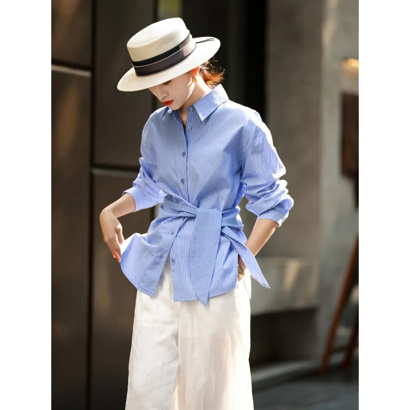 MEXCOCO 2026 Spring New Arrival Temperament Light Mature Striped Shirt Waist Slim Commuter Blouse
MEXCOCO 2026 Spring New Arrival Temperament Light Mature Striped Shirt Waist Slim Commuter Blouse