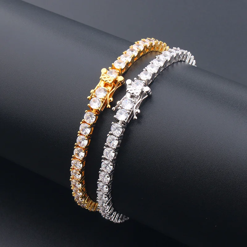 Europe America Luxurious Style Men Women Lady Plated Gold Color Inlay Full Round Cubic Zircon 4.3MM Chain Bracelet 2 Color
Europe America Luxurious Style Men Women Lady Plated Gold Color Inlay Full Round Cubic Zircon 4.3MM Chain Bracelet 2 Color