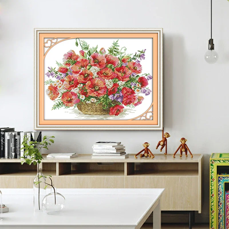 Joy Sunday Poppy Flower Basket Наборы для вышивки крестом Aida 14CT 16CT DMC Печатная вышивка Набор для рукоделия Декор для дома Подарок
Joy Sunday Poppy Flower Basket Наборы для вышивки крестом Aida 14CT 16CT DMC Печатная вышивка Набор для рукоделия Декор для дома Подарок