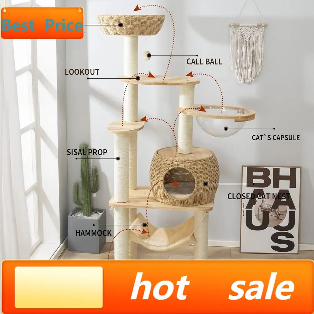PromotionPromotionOak Wood Multi-Level Cat Tower with Sisal Scratching Posts and Nesting Area for Large Cats
PromotionPromotionOak Wood Multi-Level Cat Tower with Sisal Scratching Posts and Nesting Area for Large Cats