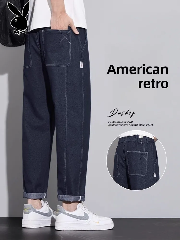 Синие повседневные мужские джинсы с прямыми штанинами, брендовые хлопковые и полиэстеровые джинсы со средней талией, винтажные осенние новые брюки
Синие повседневные мужские джинсы с прямыми штанинами, брендовые хлопковые и полиэстеровые джинсы со средней талией, винтажные осенние новые брюки