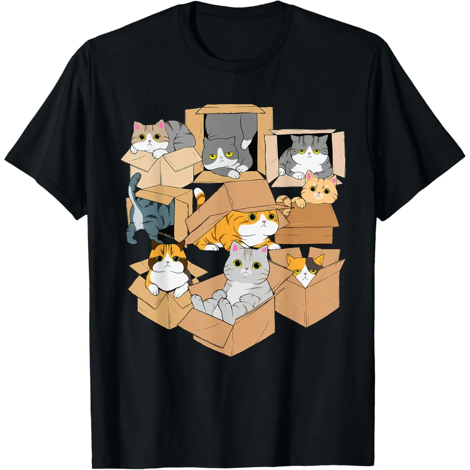 Funny Cat In Box Graphic Tee Cute Kitten Print Men Round Neck Breathable Cotton T-Shirt
Funny Cat In Box Graphic Tee Cute Kitten Print Men Round Neck Breathable Cotton T-Shirt