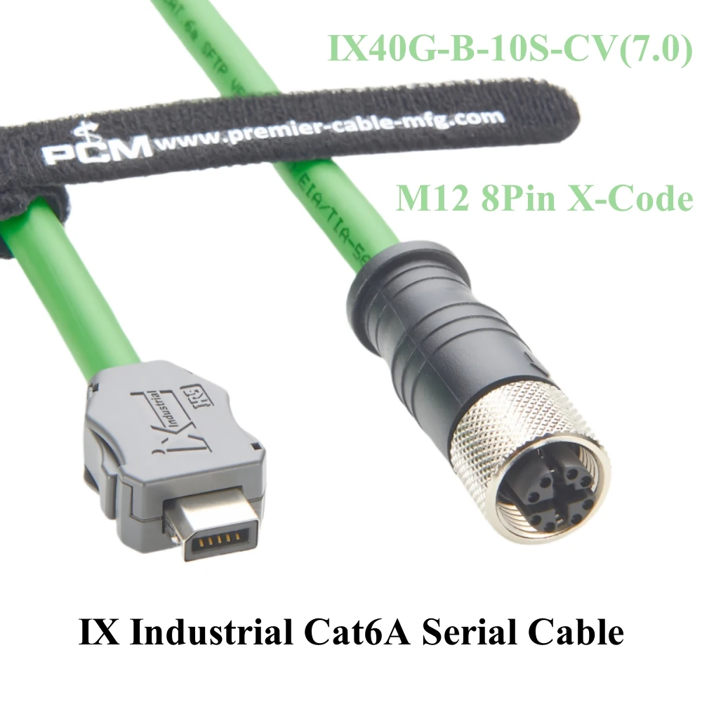 IX40G-B-10S-CV(7.0) IX Industrial Cat6A Serial Cable IX B Code Key to M12 8Pin X-Code Female Shielded SFTP for Machine Vision
IX40G-B-10S-CV(7.0) IX Industrial Cat6A Serial Cable IX B Code Key to M12 8Pin X-Code Female Shielded SFTP for Machine Vision