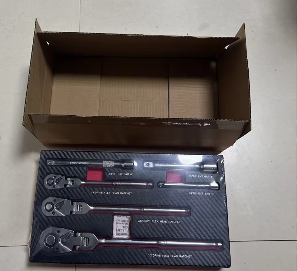 6-Piece Flex Head Ratchet Set Drive Quick Release Mechanic Tool for Auto Engine Repair Heavy Duty
6-Piece Flex Head Ratchet Set Drive Quick Release Mechanic Tool for Auto Engine Repair Heavy Duty