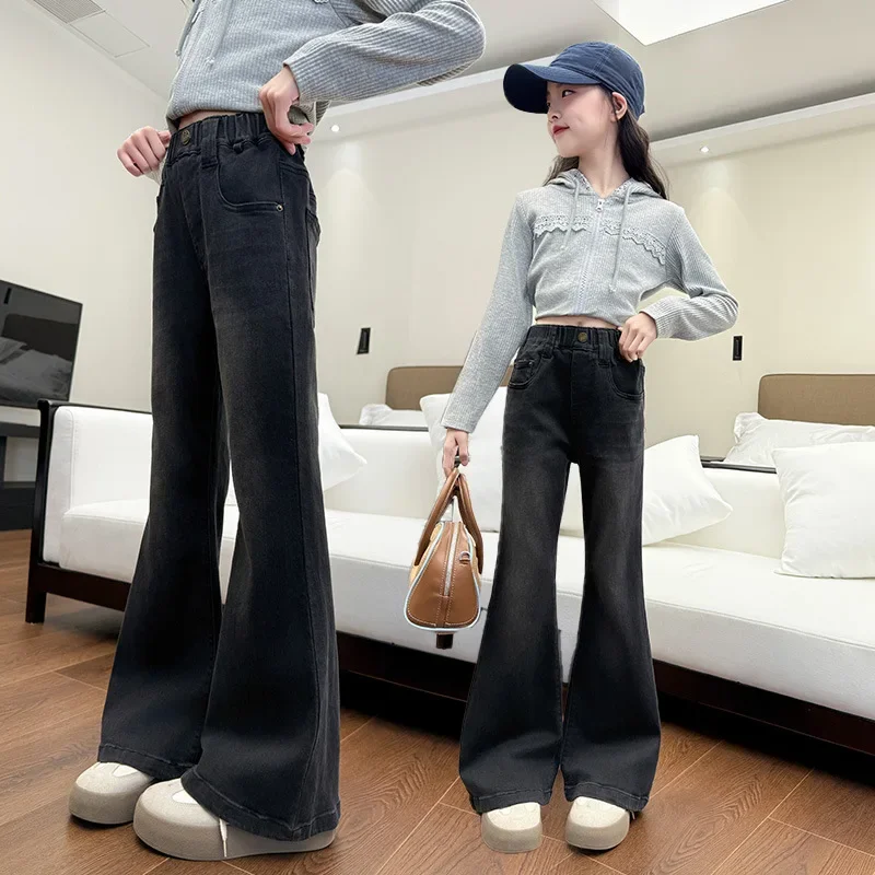 New Bow Embroidery Design Children Flared Jeans For Girls Fashion Street Denim Pants High Quality Kids Baby Trousers 5-14 Y
New Bow Embroidery Design Children Flared Jeans For Girls Fashion Street Denim Pants High Quality Kids Baby Trousers 5-14 Y