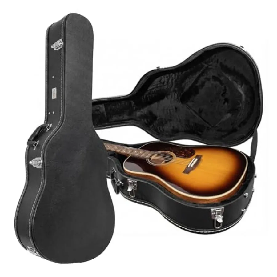 Dreadnought acoustic guitar hardshell case for stage and studio use, durable black ABS material, sleek black finish, shock-abso
Dreadnought acoustic guitar hardshell case for stage and studio use, durable black ABS material, sleek black finish, shock-abso