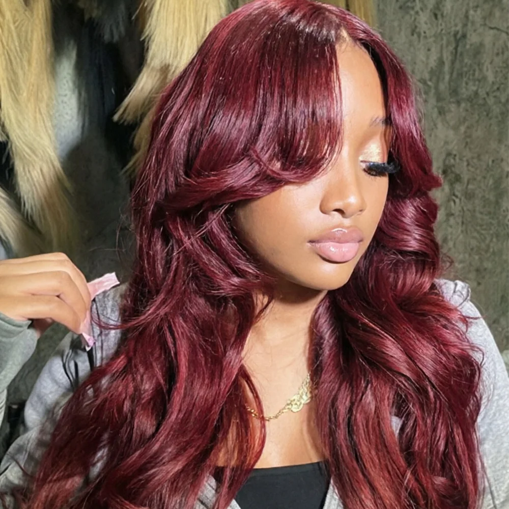13x6 HD Lace Front Wig 99J Burgundy Pre Plucked Transparent 220% Density 13x4 Body Wave Human Hair Lace Frontal Wigs for Women
13x6 HD Lace Front Wig 99J Burgundy Pre Plucked Transparent 220% Density 13x4 Body Wave Human Hair Lace Frontal Wigs for Women