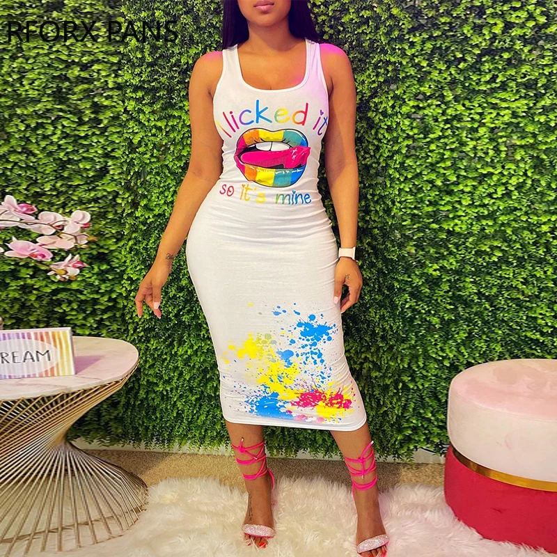 Women Chic Tank Sleeveless Letter Lips Pattern All Over Print Midi Bodycon Party Sexy Dress
Women Chic Tank Sleeveless Letter Lips Pattern All Over Print Midi Bodycon Party Sexy Dress