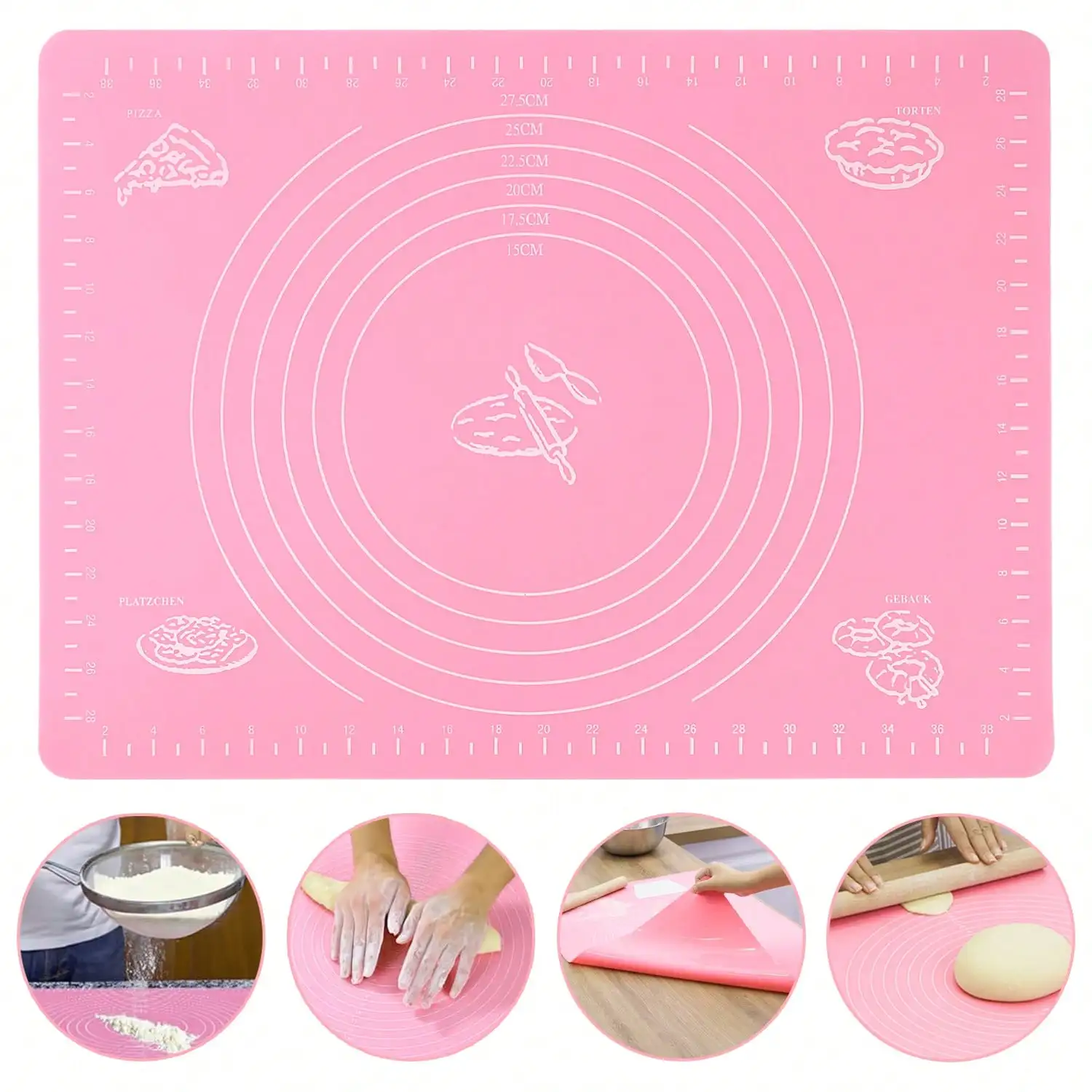 Non-Stick Silicone Kneading Mat, Baking Mat For Dough, Cookies, Pastries, Kitchen Table Mat, Baking Tool
Non-Stick Silicone Kneading Mat, Baking Mat For Dough, Cookies, Pastries, Kitchen Table Mat, Baking Tool