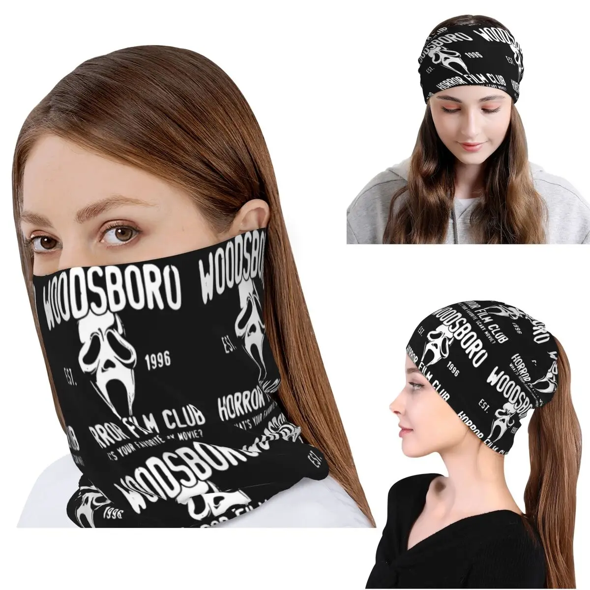 Scream Woodsboro Film Club Bandana Neck Gaiter Mask Scarf Multifunction Headband Beanies Hat Unisex Adult All Season
Scream Woodsboro Film Club Bandana Neck Gaiter Mask Scarf Multifunction Headband Beanies Hat Unisex Adult All Season