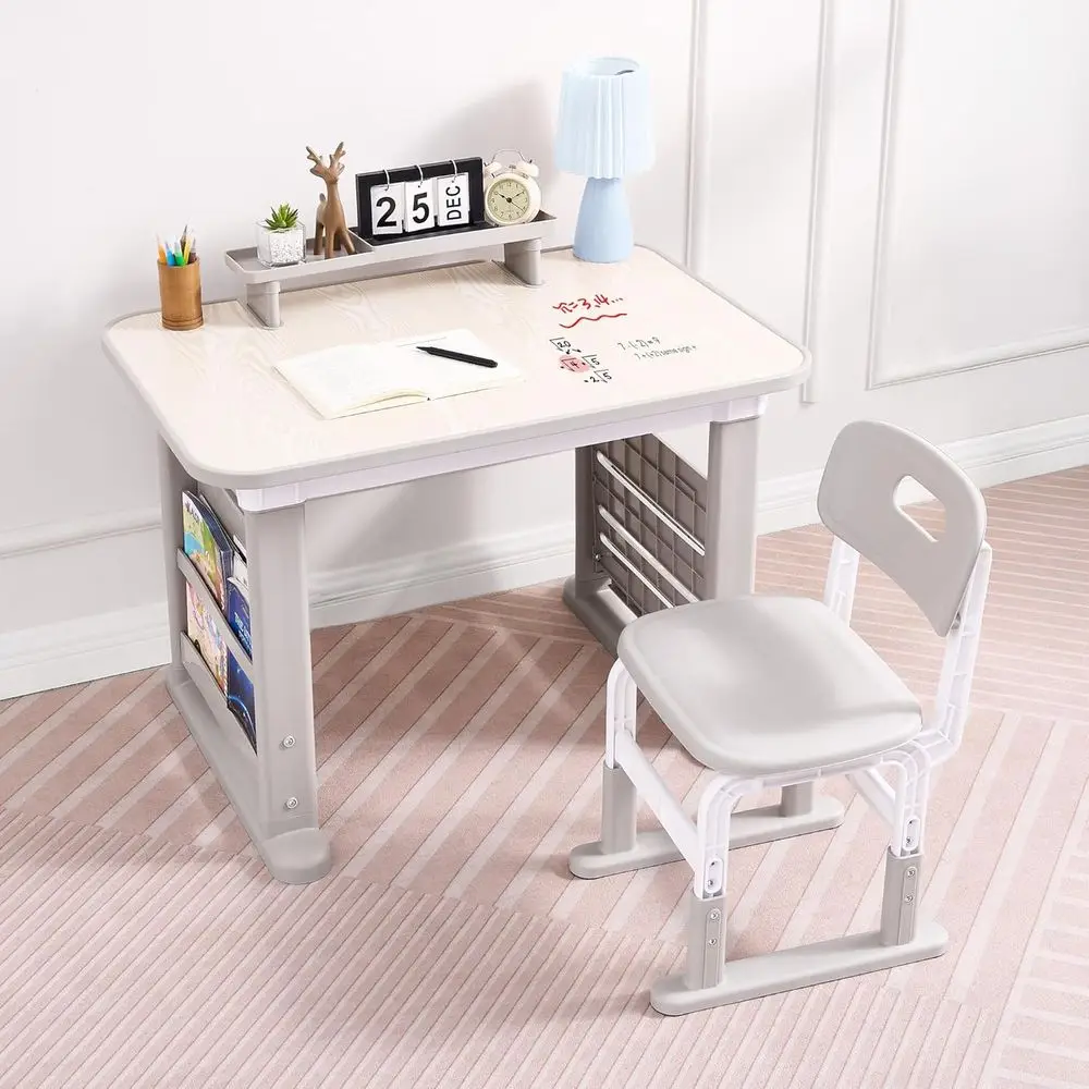 Height-Adjustable Multi-Activity Kids Desk and Chair Set with Bookshelf, Storage Rack for Ages 3-12
Height-Adjustable Multi-Activity Kids Desk and Chair Set with Bookshelf, Storage Rack for Ages 3-12