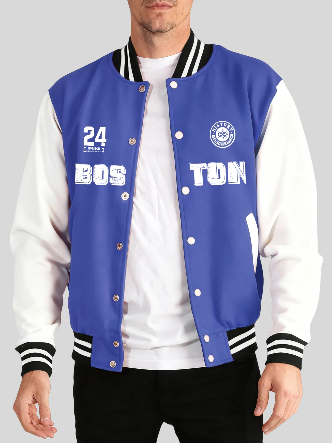 Boston Number 24 Creative Letter Pattern Menswear Men'S Loose Classic Jackets Street Fashion Coat Pocket Comfy Baseball Jersey
Boston Number 24 Creative Letter Pattern Menswear Men'S Loose Classic Jackets Street Fashion Coat Pocket Comfy Baseball Jersey