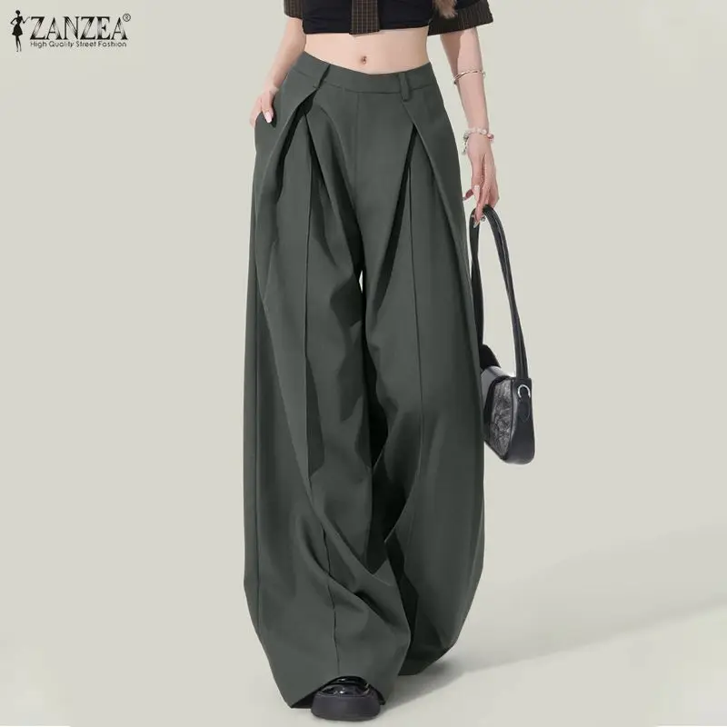 Fashion Summer Trousers 2026ZANZEA Women Causal Elastic Waist Baggy Pantalon Elegant Loose Wide Leg Pants Solid OL Work Palazzo
Fashion Summer Trousers 2026ZANZEA Women Causal Elastic Waist Baggy Pantalon Elegant Loose Wide Leg Pants Solid OL Work Palazzo