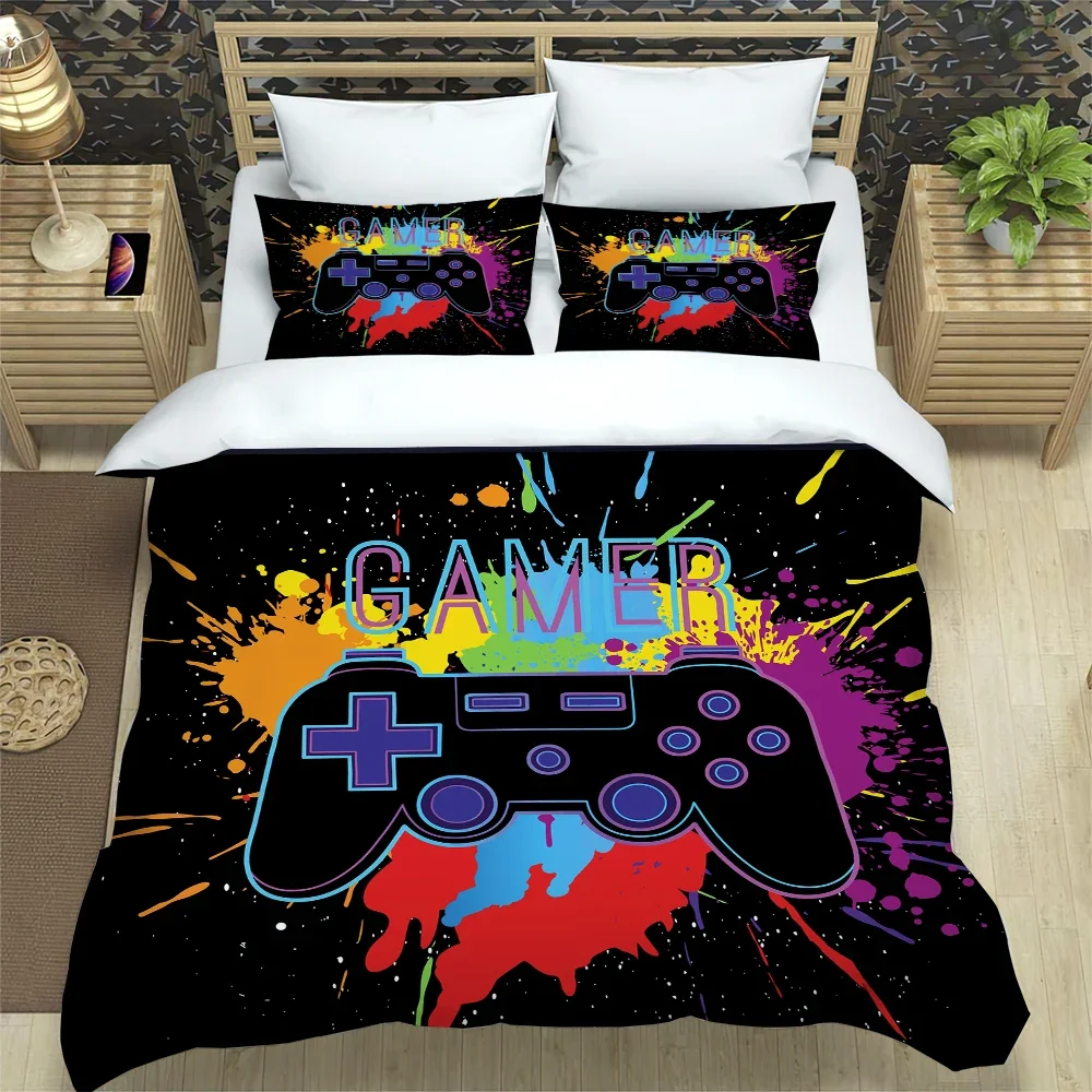3pcs Bedding Set Gamepad Fashion Girls Boys Bed Linen Sheet Gamer Black Duvet Cover Double Queen King Quilt Covers Sets
3pcs Bedding Set Gamepad Fashion Girls Boys Bed Linen Sheet Gamer Black Duvet Cover Double Queen King Quilt Covers Sets