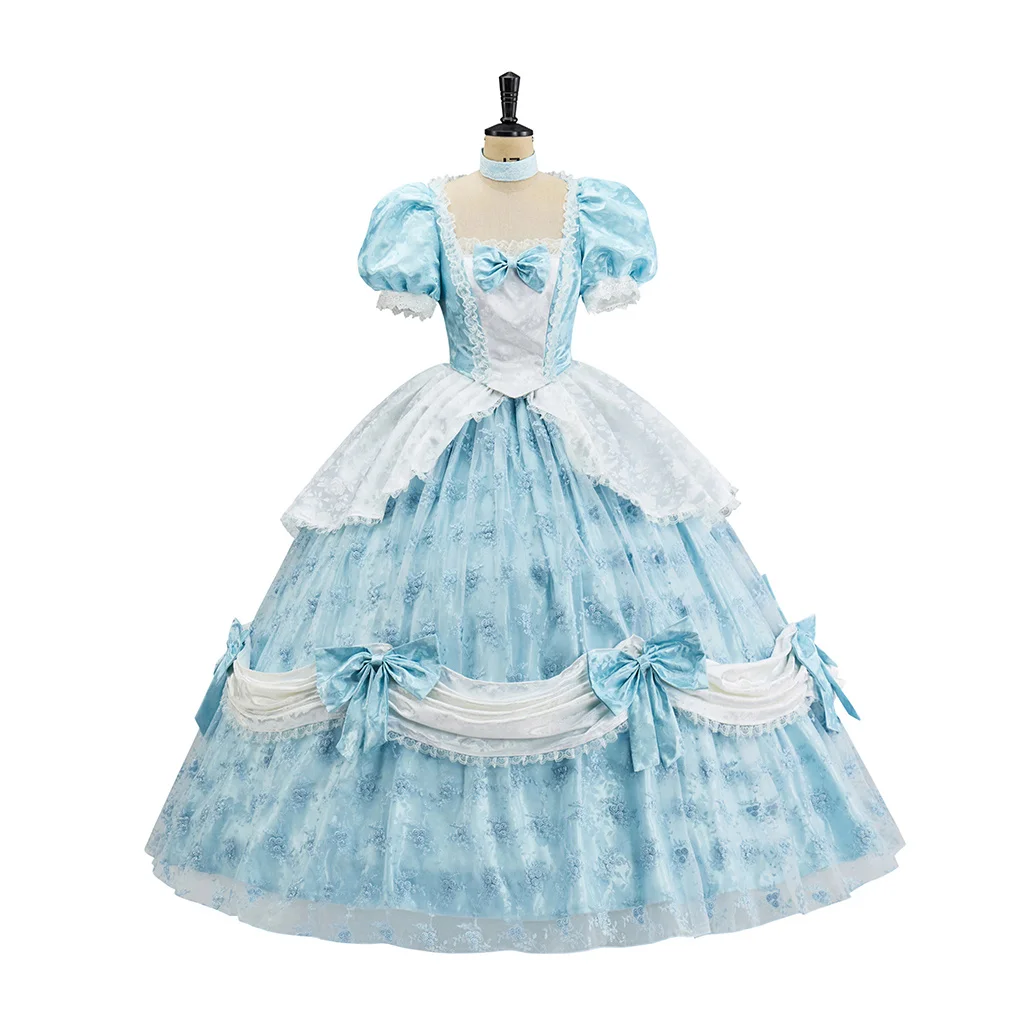Rococo Victorian Luxury Princess Light Blue Jacquard Embroidered Dress 18th Century Duchess Evening Dress Vintage Wedding Gown
Rococo Victorian Luxury Princess Light Blue Jacquard Embroidered Dress 18th Century Duchess Evening Dress Vintage Wedding Gown