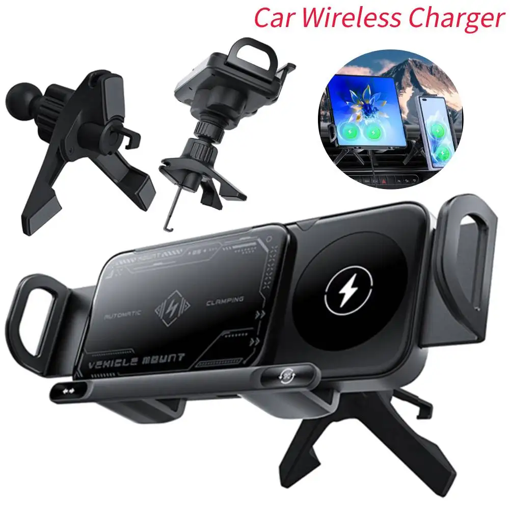 NEW Car Wireless Charger GPS Stand 15W Fold Screen Phone Fast Charging Car Vent Mount Phone Holder Mount for Smartphone/Pad
NEW Car Wireless Charger GPS Stand 15W Fold Screen Phone Fast Charging Car Vent Mount Phone Holder Mount for Smartphone/Pad