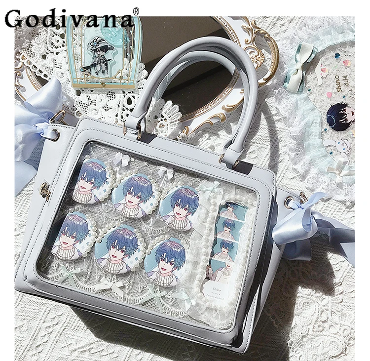 Japanese Original Transparent Lolita Pain Bag Ribbon Bow Large-capacity Mine Series Two-dimensional Messenger Bag Woman
Japanese Original Transparent Lolita Pain Bag Ribbon Bow Large-capacity Mine Series Two-dimensional Messenger Bag Woman